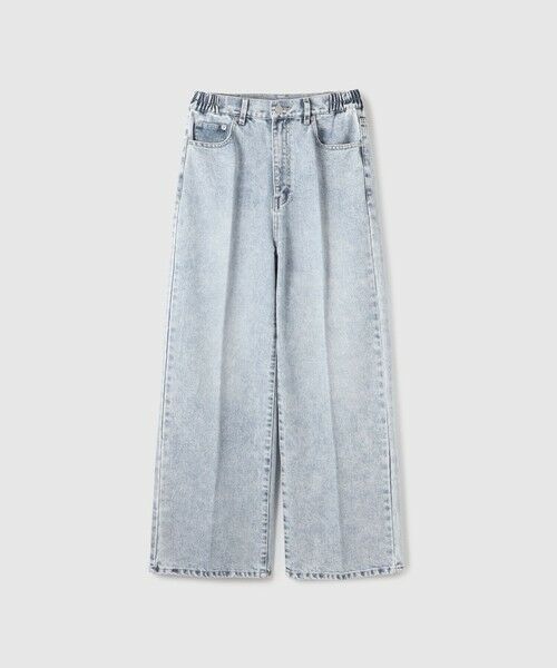 VICKY / ビッキー その他パンツ | サイドゴムセンタープレス ストレートデニムパンツ（ライトブルー）
