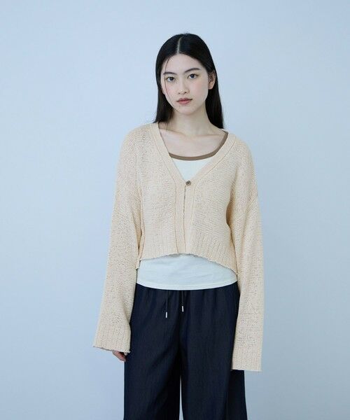 VICKY / ビッキー ニット・セーター | テープヤーンショート丈カーディガン | 詳細1