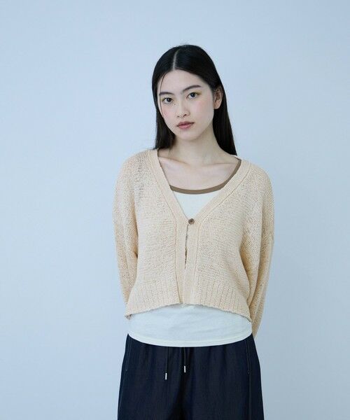 VICKY / ビッキー ニット・セーター | テープヤーンショート丈カーディガン（オフホワイト）