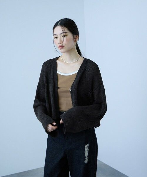 VICKY / ビッキー ニット・セーター | テープヤーンショート丈カーディガン | 詳細5