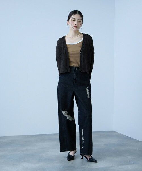 VICKY / ビッキー ニット・セーター | テープヤーンショート丈カーディガン | 詳細7