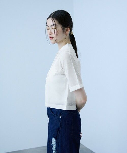 VICKY / ビッキー カーディガン・ボレロ | メッシュポロラメニットカーデ | 詳細2