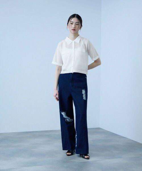 VICKY / ビッキー カーディガン・ボレロ | メッシュポロラメニットカーデ | 詳細6