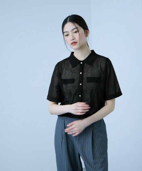 VICKY / ビッキー カーディガン・ボレロ | メッシュポロラメニットカーデ | 詳細8