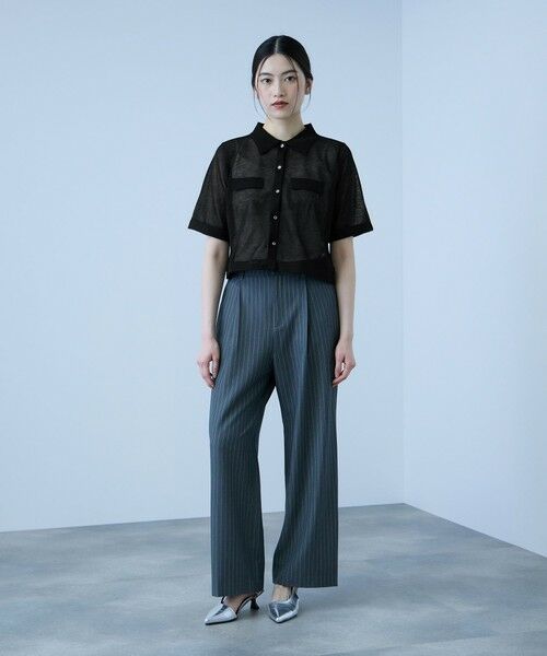 VICKY / ビッキー カーディガン・ボレロ | メッシュポロラメニットカーデ | 詳細9