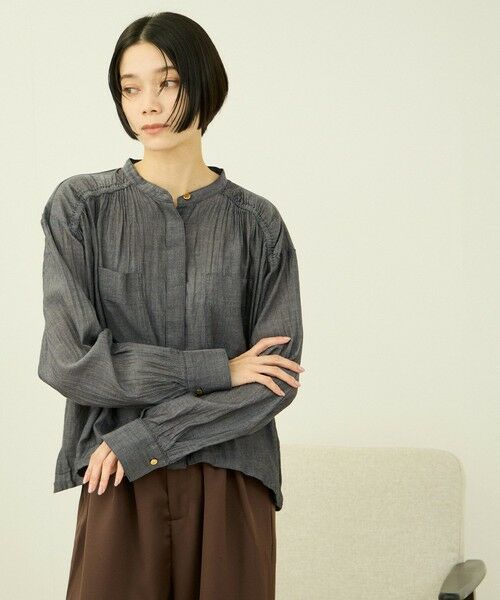 VICKY / ビッキー シャツ・ブラウス | シアーデニム（ブラック）