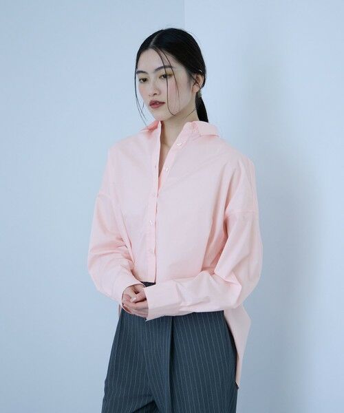 VICKY / ビッキー シャツ・ブラウス | バックロング フォルムシャツ（ピンク）