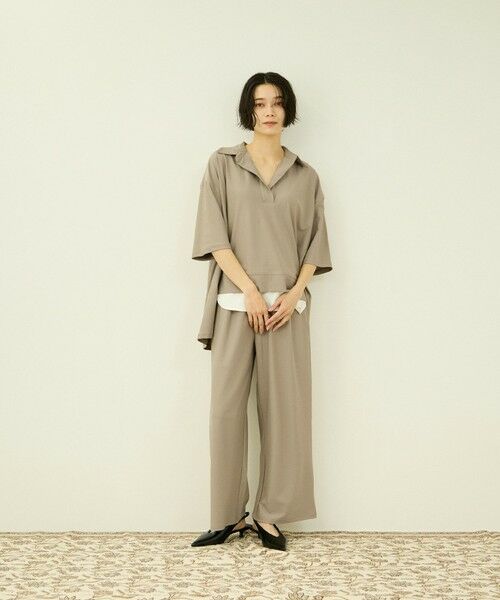 VICKY / ビッキー ロング・マキシ丈ワンピース | 【上下セット】UVカットジャージ シャツパンツセット（ベージュ）