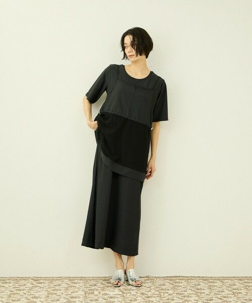 VICKY / ビッキー ロング・マキシ丈ワンピース | 【アンサンブル】UVカットジャージワンピース ビスチェセット（ブラック）