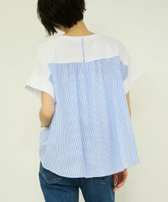 VICKY / ビッキー カットソー | ストライプ切替プルオーバー