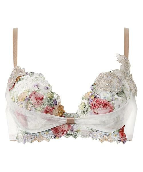 リボンブラ 胸もとフィットながもち ワイヤーブラ（3／4カップ