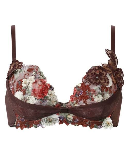 Wacoal / ワコール ブラ | リボンブラ 胸もとフィットながもち ワイヤーブラ(3/4カップ)(BXB490)(BR)