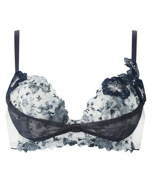 Wacoal / ワコール ブラ | リボンブラ 胸もとフィットながもち ワイヤーブラ(3/4カップ)(BXB490)(CR)