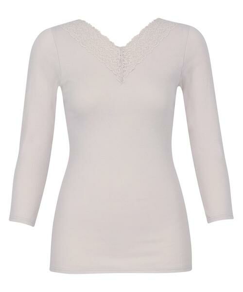 Wacoal/ワコール オーガニックコットン１００％ あったか ゆったりタイプ レディスインナー トップ（８分袖）（ＣＬＤ３４１） LG L