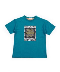 ボタニカルワイドプリントメッシュTシャツ(90cm~100cm)