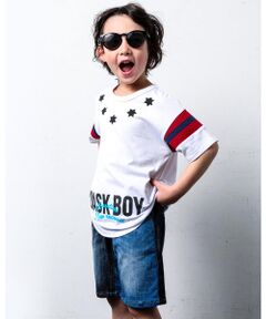 WASK / ワスク ショート・ハーフ・半端丈パンツ | 5.5分丈 クレイジー 切替 色落ち加工 デニム パンツ(110cm~130cm)