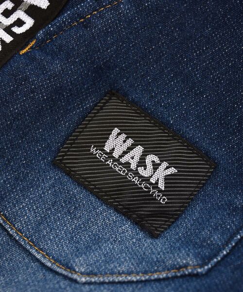WASK / ワスク ショート・ハーフ・半端丈パンツ | 色落ち加工 デニム ニット 7分 丈 サイド テープ パンツ (110cm~130cm) | 詳細4