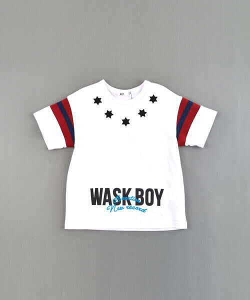 WASK / ワスク Tシャツ | 袖  切替 ライン ロゴ ビック Tシャツ (90cm~100cm) | 詳細1