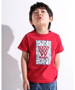 ボタニカル ボックス プリント 天竺 Tシャツ (100~160cm)