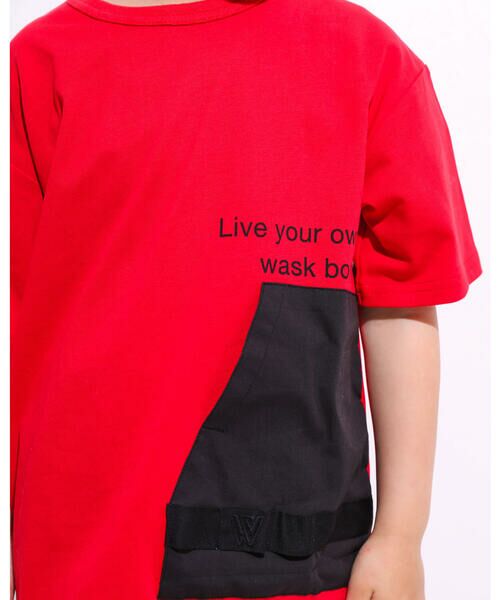 WASK / ワスク Tシャツ | 配色 ポケット ロゴプリント ビッグ 半袖 Tシャツ (100~160cm) | 詳細4