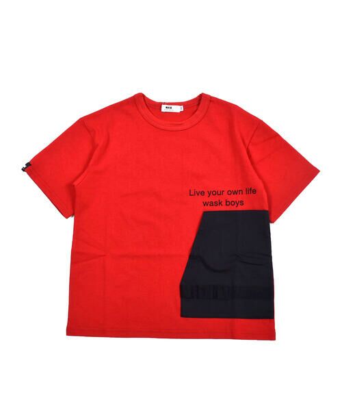 WASK / ワスク Tシャツ | 配色 ポケット ロゴプリント ビッグ 半袖 Tシャツ (100~160cm) | 詳細5