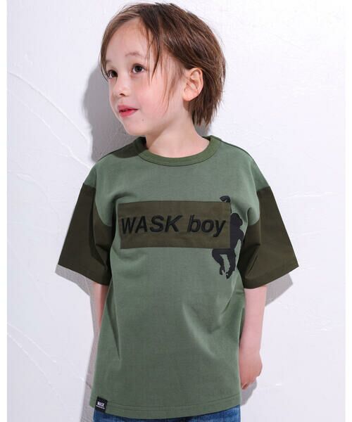 WASK / ワスク Tシャツ | 袖切り替え ロゴプリント ビッグ 半袖 Tシャツ (100~160cm) | 詳細2