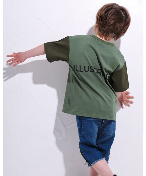 WASK / ワスク Tシャツ | 袖切り替え ロゴプリント ビッグ 半袖 Tシャツ (100~160cm) | 詳細3