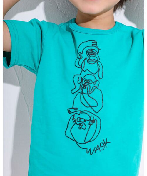 WASK / ワスク Tシャツ | サル 発泡プリント 半袖 Tシャツ (100~160cm) | 詳細6