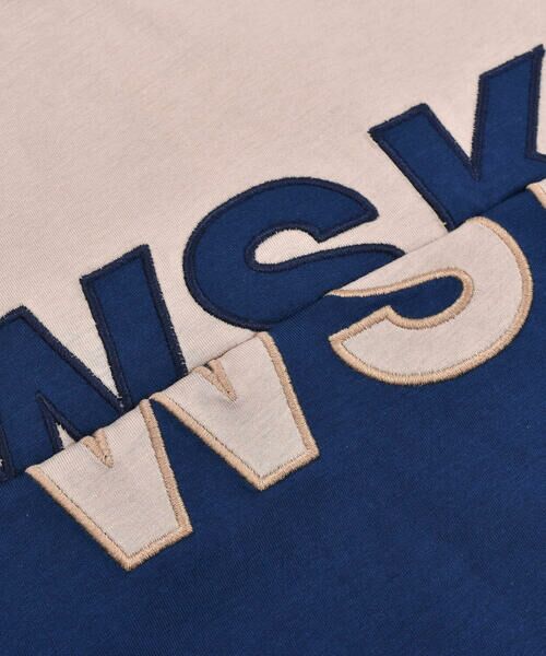 WASK / ワスク Tシャツ | ロゴ 切り替え バイカラー 天竺 半袖 Tシャツ (100~160cm) | 詳細11