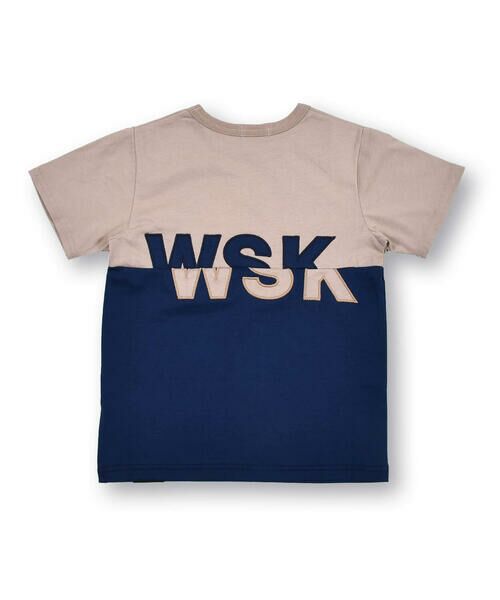 WASK / ワスク Tシャツ | ロゴ 切り替え バイカラー 天竺 半袖 Tシャツ (100~160cm) | 詳細7