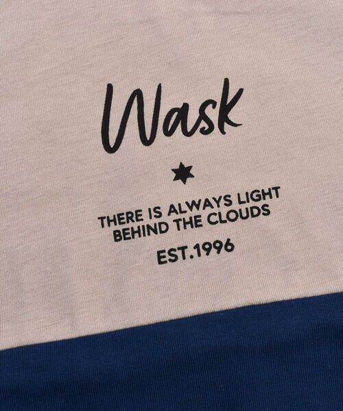 WASK / ワスク Tシャツ | ロゴ 切り替え バイカラー 天竺 半袖 Tシャツ (100~160cm) | 詳細9