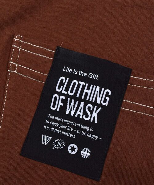 WASK / ワスク Tシャツ | ネーム 付き ポケット ロゴ 天竺 ワイド 半袖 Tシャツ (100~160cm) | 詳細9