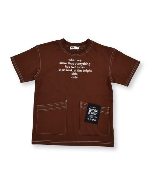 WASK / ワスク Tシャツ | ネーム 付き ポケット ロゴ 天竺 ワイド 半袖 Tシャツ (100~160cm) | 詳細5
