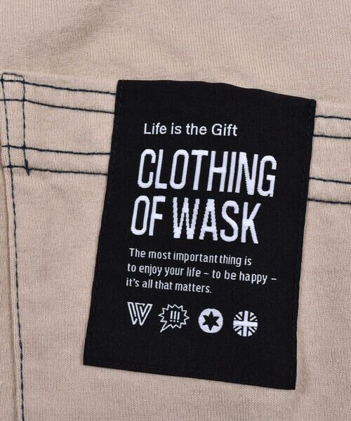 WASK / ワスク Tシャツ | ネーム 付き ポケット ロゴ 天竺 ワイド 半袖 Tシャツ (100~160cm) | 詳細16