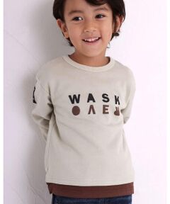 WASK / ワスク トップス | レイヤード風 ワッペン付き ワイド トレーナー (100~160cm)