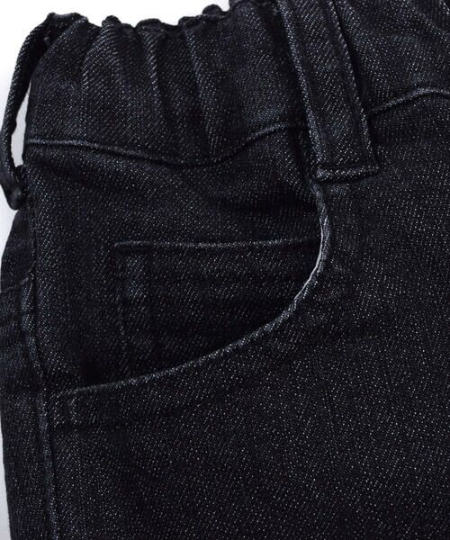 WASK / ワスク パンツ | 合皮 ポケット ブラックデニム ロングパンツ (100~160cm) | 詳細6