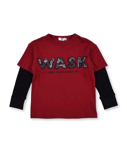 WASK / ワスク Tシャツ | レイヤード風 柄パッチ ワイド Tシャツ (100~160cm) | 詳細3