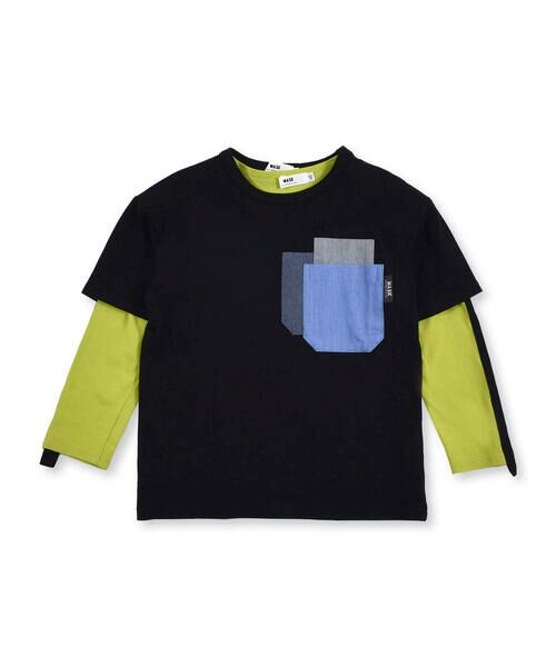 WASK / ワスク その他 | ダンガリー ポケット Tシャツ + 袖 テープ ロング Tシャツ セット (100~160cm) | 詳細13