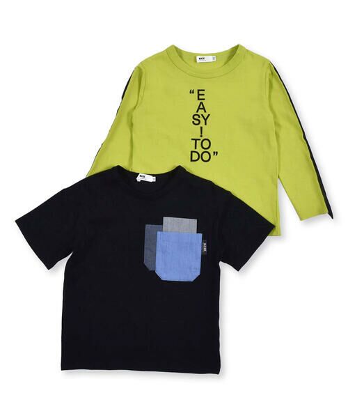 WASK / ワスク その他 | ダンガリー ポケット Tシャツ + 袖 テープ ロング Tシャツ セット (100~160cm) | 詳細15