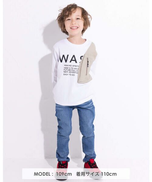 WASK / ワスク Tシャツ | 片 ポケット ワイド ロング Tシャツ (100~160cm) | 詳細1