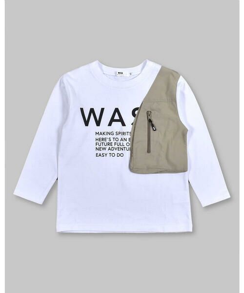 WASK / ワスク Tシャツ | 片 ポケット ワイド ロング Tシャツ (100~160cm) | 詳細2