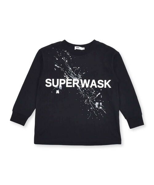 WASK / ワスク Tシャツ | ペンキ プリント ビッグ ロング Tシャツ (100~160cm) | 詳細2
