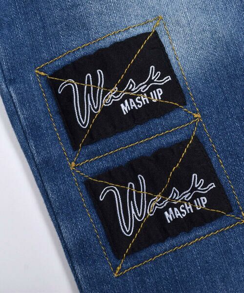 WASK / ワスク パンツ | ロゴネーム ストレッチ デニム パンツ (100~160cm) | 詳細4