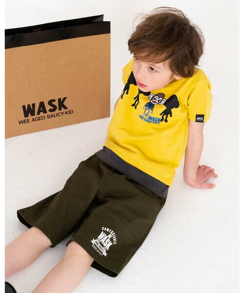 WASK / ワスク ショート・ハーフ・半端丈パンツ | 5分丈 裾 切り替え ツイル クライマー パンツ (100~160cm) | 詳細2