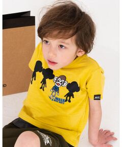WASK / ワスク Tシャツ | レイヤード風 おさるさん プリント Tシャツ (100~160cm)