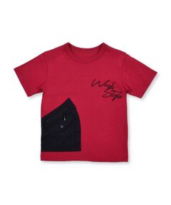 【 吸水速乾 】 天竺 ファスナー ポケット　Tシャツ  (100~160cm)