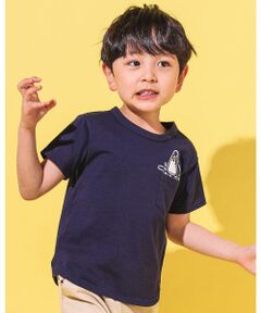 【 接触冷感 】 ポケット IN シャーク 天竺 プリント Tシャツ（100~160cm）