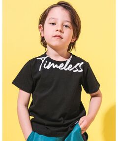 【 接触冷感 】 襟ぐり キラッ と ロゴ プリント 天竺 Tシャツ（100~160cm）