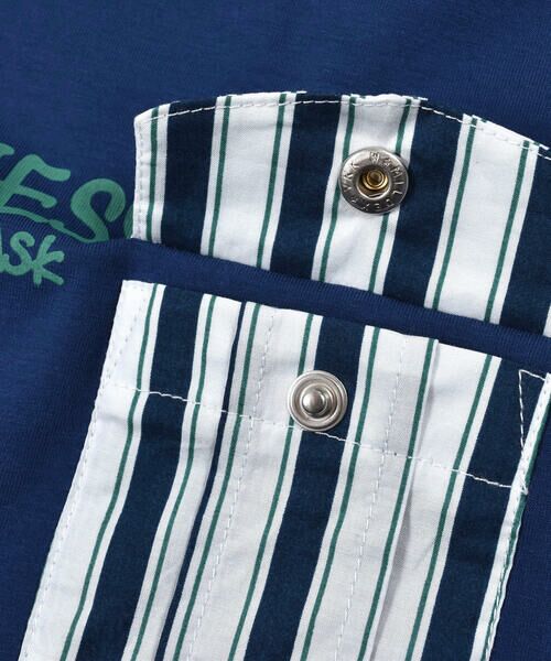 WASK / ワスク Tシャツ | 【 速乾 】 ストライプ ポケット付き シャツ レイヤード風 天竺 Tシャツ（100~160cm） | 詳細18