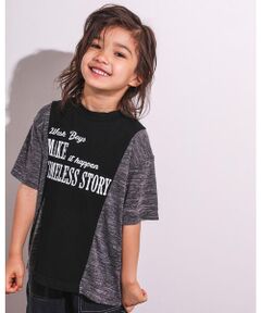 ネップ 切り替え 天竺 ビッグ Tシャツ (100~160cm)